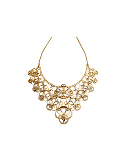Ornate Gold Floral Statement Necklace