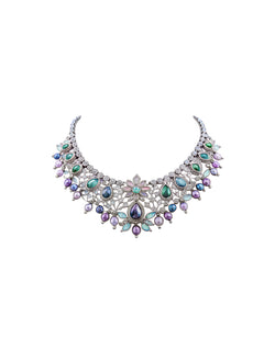 Opulent Multi-Gemstone Diamond Statement Necklace