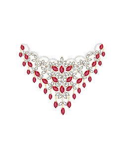 Exquisite Ruby and Diamond Cascade Necklace