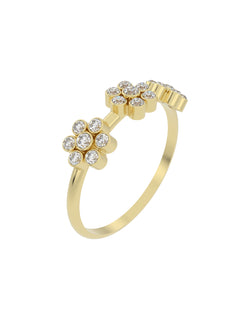 Delicate Gold Floral Diamond Ring