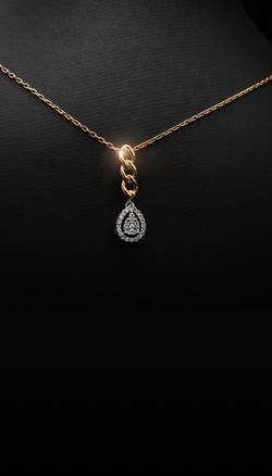 Elegant Rose Gold and Diamond Teardrop Pendant Necklace