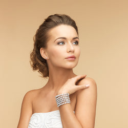 Elegant Pearl Bracelet and Earrings Set