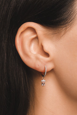 Elegant Rose Gold Diamond Hoop Earrings with Morganite Drop