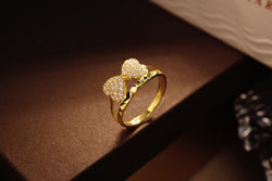 Charming Gold Diamond Bow Ring