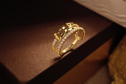 Regal Gold Diamond Crown Ring